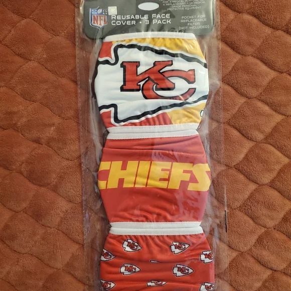 Foco Kansas City Chiefs Masks 3 pk unisex - Picture 4 of 5